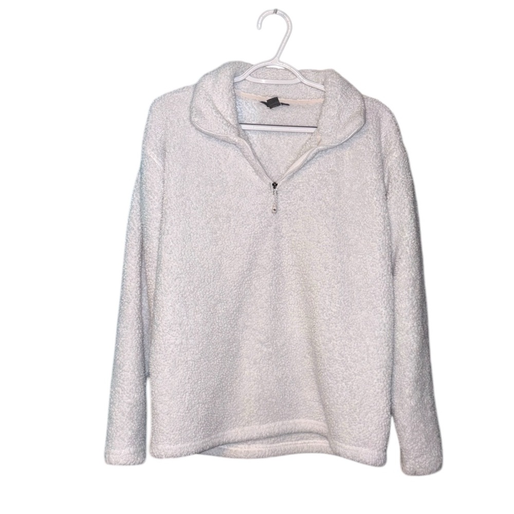 EDDIE BAUER Faux Sherpa Half Zip Pullover Sweater